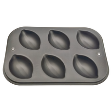 Cakeland 檸檬型不沾蛋糕模，6個取，耐熱250度，耐冷-10度，容量約300ml, 27.3 x 19 x 2.4cm, 1個