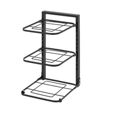 ikloo 宜酷屋 可調式鍋具架, 3層, 黑色, 1組