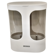 ecoco 意可可 紙杯架 白色 雙筒大容量 免打孔安裝 防塵防水 定量取杯 透視窗口, 1個