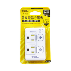 安全達人 按壓式2開2插3P插座 居家電器守護者, 白色, 1個, 8.7cm