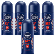 NIVEA 妮維雅 男士止汗爽身乳液 乾適活力, 50ml, 5瓶
