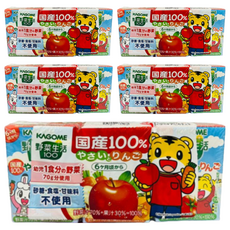 KAGOME 可果美 野菜生活蘋果果汁，100%國產，6個月以上適用，不含砂糖/甘味料/食鹽, 300ml, 5組
