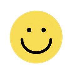 Dona&Deco 大尺寸純淨微笑貼紙 8cm, 黃色, 90個