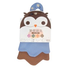 HiBOU 喜福 純棉鬆餅格花朵造型吸水圍兜兜, 藍海洋 + 巧克力豆, 2入, 1組