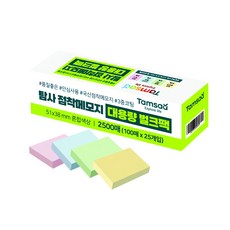 Tamsaa 大容量便利貼 量販經濟包 51 x 38 mm 黃 粉 藍 淺綠 25入, 1組, 黃色、粉紅色、藍色、綠色