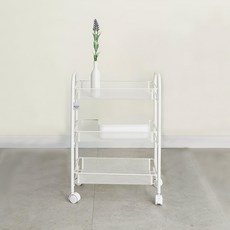 Market Plan 3層鐵製網狀推車, 白色, 3層