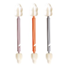 SUBES 雙頭海綿清潔刷組, 粉色 + 珊瑚色 + 灰色, 3支