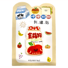 Sunny 三瑩文具 哩哩扣扣 刺繡裝飾貼, 金蘋果, 1件
