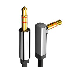 山澤 3.5mm公對公Aux高保真抗干擾90度音源線扁線 直對彎1.5M, 單一商品, 1條