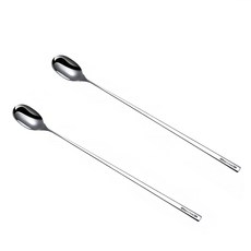 瑞典廚房 304不鏽鋼 加長長柄攪拌勺/攪拌匙/咖啡勺/冰品/甜品/湯匙/冰沙匙 方柄款 26cm, 不鏽鋼色, 2支, 單件