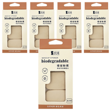 BEAUTYOUNG 妝漾 環保粉撲 Set 2入, 圓形/方形/長方形, 添加可分解配方, 5盒