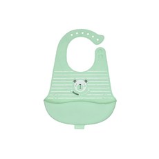 aguard 動物矽膠圍兜 具備調節孔 食品級矽膠材質, 薄荷熊, 1個, 1個