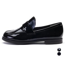 Agneau 兒童莫勒斯黑底皮鞋