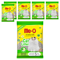 Me-O 咪歐 凝結貓砂 蘋果淡香 天然無毒 氣味控制 高效吸水 超低粉塵, 5L, 6包