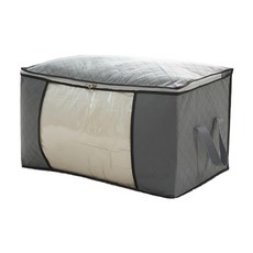 棉被/衣物收納袋 橫款 60 x 37 x 35cm 灰色 防潮防塵, 1個