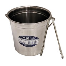 健昕五金出品 冰桶 附冰夾 16CM 不鏽鋼材質, 1000ml, 1個