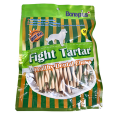 Boneplus 綜合雙色潔牙軟笛酥超值包-M, 5.0英吋(厚), 牙結石控制, 口氣清新除臭, 獨特形狀和紋理, 適合18週以上幼犬、成犬及老犬, 340g, 1包