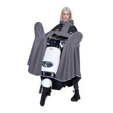 JAR嚴選 都市時尚一件式斗篷雨衣-有鏡套, 黑拼深灰色, 均碼