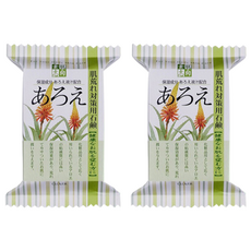 CLOVER 素肌志向蘆薈石鹼 120g 含蘆薈萃取 保濕滋潤 日本製, 2個