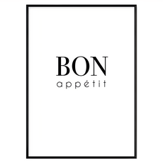 波羅選畫所 主題選畫 廚房裝飾 好胃口 Bon Appétit, 40 x 30cm, 黑色
