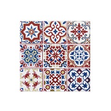 TROMSO 西班牙復古花磚陶瓷隔熱墊 S11, 20x20cm, 軟木塞背面設計, 隔熱效果佳, 1組