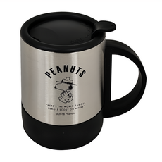 Tamahashi 馬克杯 300ml PEANUTS 史努比 18-8 不鏽鋼, 黑色 + 銀色, 1個