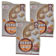HIKARI 日光生活 圓型蒸籠布 天然棉布 無漂白無螢光劑 台灣製造, 30cm, 5個, 3盒