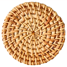 WARM HOUSE DECOR 暖&和家居 藤編杯墊 鍋墊 隔熱墊 編織圓形餐墊, 8cm, 復古, 10個