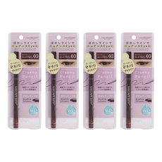 SANA 莎娜 New Born 絲滑魅柔眼線筆 03 黑莓棕, 1.5mm超極細筆芯, 防水, 附暈染海綿棒頭, 4件