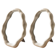 沐慕家居 不規則鏡子, 咖啡色, 2個