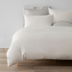 HOLA 和樂家居 PALETTE250 織素色純棉被套雙人 1.21kg, 瓷石白