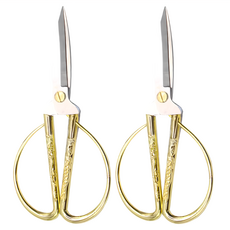 龍鳳柄鍍金剪刀 K43 辦公室家用剪紙美工剪刀, 2支