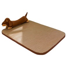 hipidog 嬉皮狗 夏日可愛護頸靠枕 + 寵物涼蓆睡墊, 1組, 臘腸棕