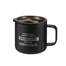 CLS 附杯蓋不鏽鋼雙層保溫杯 G200-B 350ml, 黑色, 1個