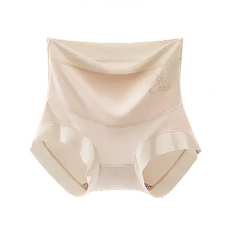 高腰純棉加絨加厚暖宮蠶絲 抗菌內褲, 淺膚色