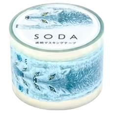 KING JIM HITOTOKI SODA 透明PET卷狀膠帶 CMT30-015 4m x 30mm, 灰狼, 1個