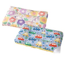 純棉可水洗兒童枕頭, 卡通汽車 + 花朵獨角獸