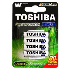 TOSHIBA 東芝 4號充電電池 TNH-03GAE, 1組, 4個