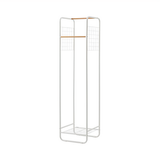 ROOMNHOME 阿爾塔網格吊掛衣架 韓國設計 5種多元收納 網格增量儲物 附掛勾5入, 白色, M(40x40x160cm)