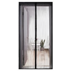 超靜音魔術貼磁性防蚊簾, 黑色