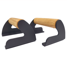 BYZOOM FITNESS 俯臥撐支架 木頭橡膠手柄 137.8*105*85mm, 黑色