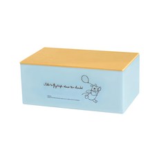 nishiki 錦化成 Disney 迪士尼 口罩收納抽取盒 可收納40片口罩 方便拿取 也可當面紙盒使用, POOH 藍色, 1個