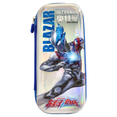 ii GEN 一正 英雄之光胸燈EVA筆盒 YZ7302 超人力霸王文具收納盒, 布萊澤篇 白色 + 銀色, 1個