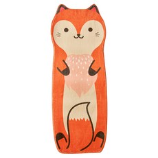 好物良品 家居可愛狐狸造型羊羔絨 60 x 160cm 防滑吸水床邊地毯, 狐狸的夏天