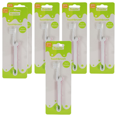 Basilic 貝喜力克 雙色幼兒牙刷 適用刷毛 24個月以上幼兒適用, 顏色隨機, 1入, 6支