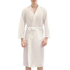 YUNMI 薄款華夫格成人浴袍 M, 1件, 白色