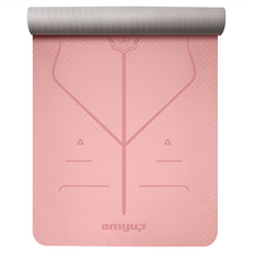 AMYUP YUNMI 環保TPE 正位體位線瑜珈止滑墊 附綁帶 + 透氣網袋 雙色脂粉 183 x 80 x 0.6cm, 1片