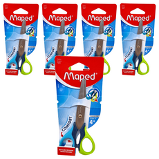 Maped 小學生舒適握剪刀 右手 顏色隨機 -安全圓頭設計, 5個