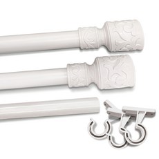 ALTTEURI 浪漫窗簾桿套組, 白色