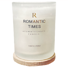 空氣選物 木蓋香氛蠟燭，玻璃椰子蠟，8.9x6.5x6.5cm, 白茶蘭花, 200ml, 1件